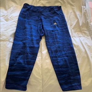 Adidas blue Capri workout leggings
